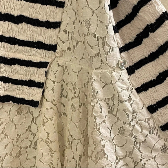 POSTMARK by ANTHROPOLOGIE‎ NWOT Lace Striped Cardigan in Black and White - Picture 5 of 9